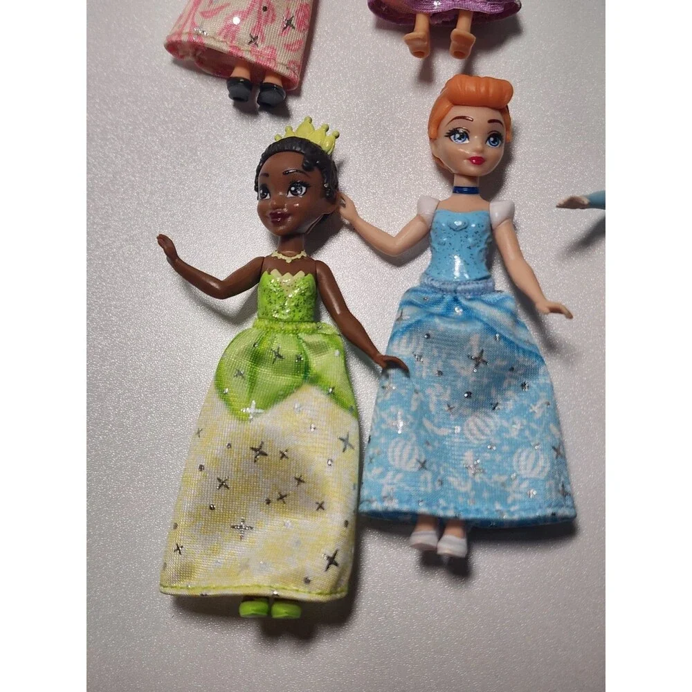Mattel Disney Princess Small Doll Lot Mulan Rapunzel Ariel Tiana Cinderella